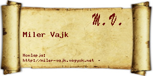 Miler Vajk névjegykártya